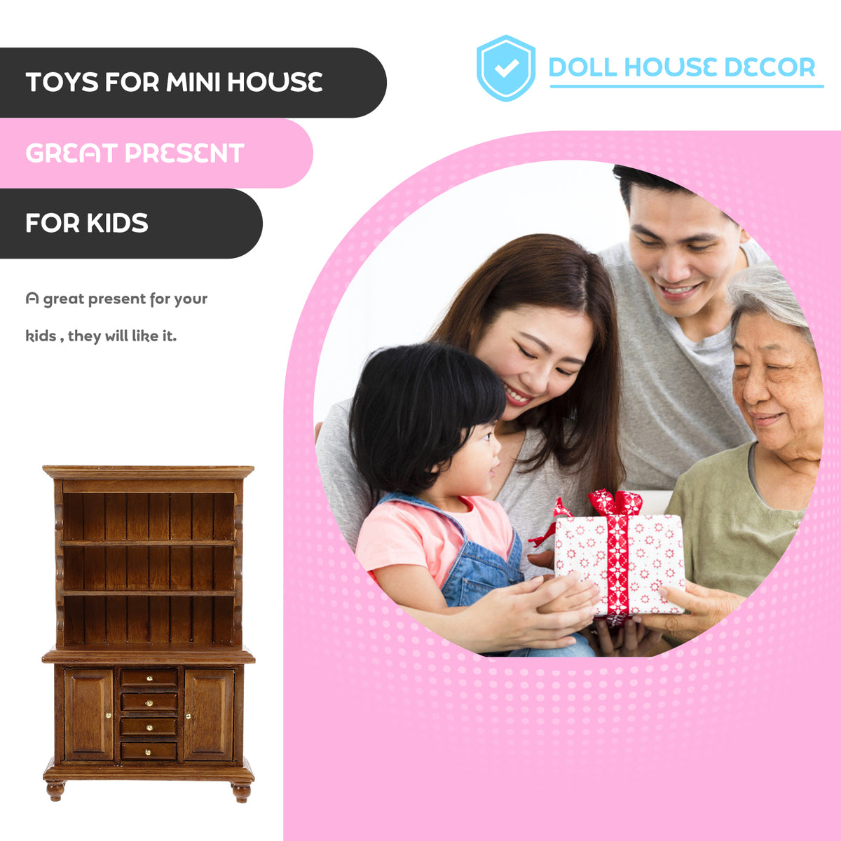 Walnut Color Wood Bookshelf O721993
