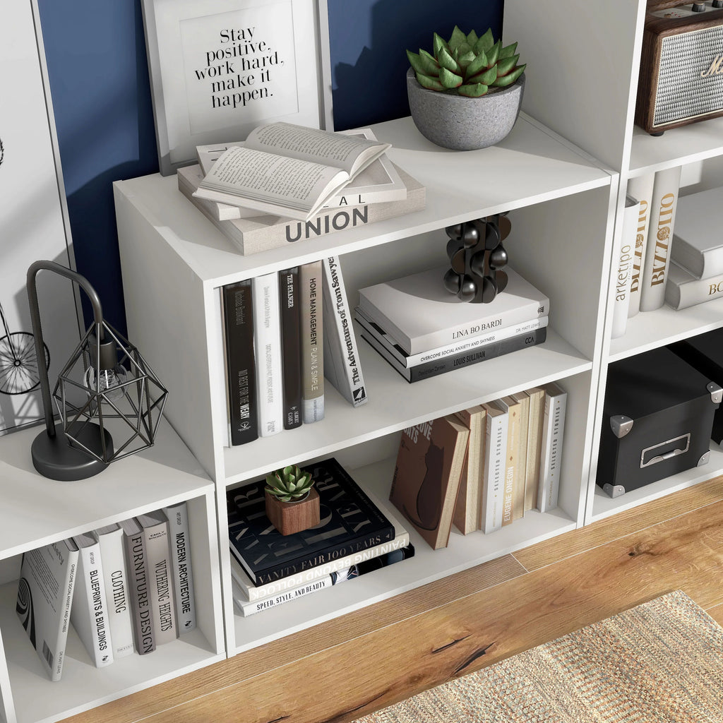 White 2-Tier Wood Bookcase T6942