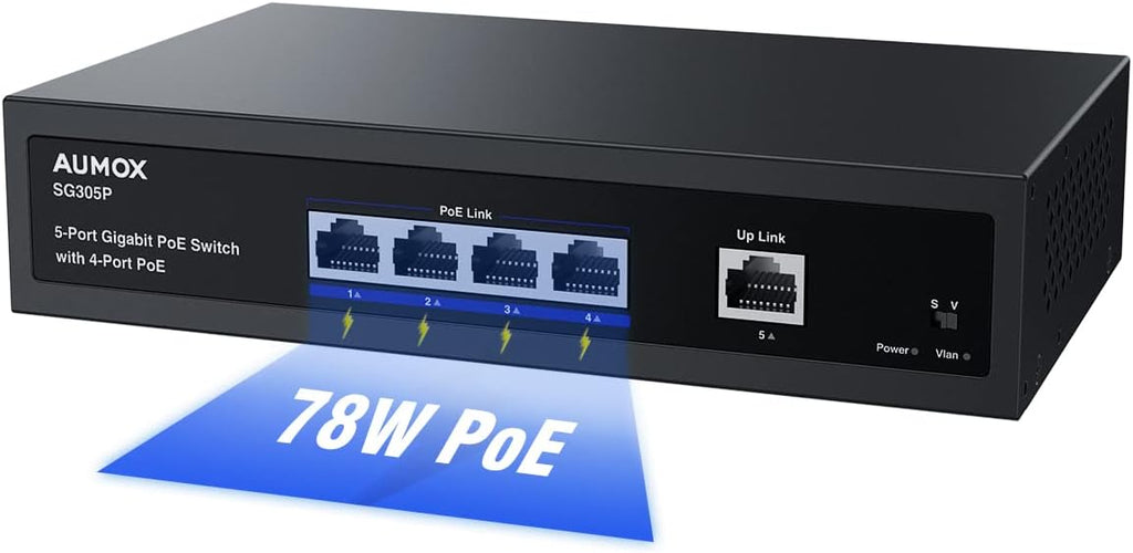 28-Port Gigabit PoE Switch with 24 x PoE 400W, 2 x Uplink Gigabit Ports, 2 x 1G SFP Slots, Rackmount or Desktop, Unmanaged L55862