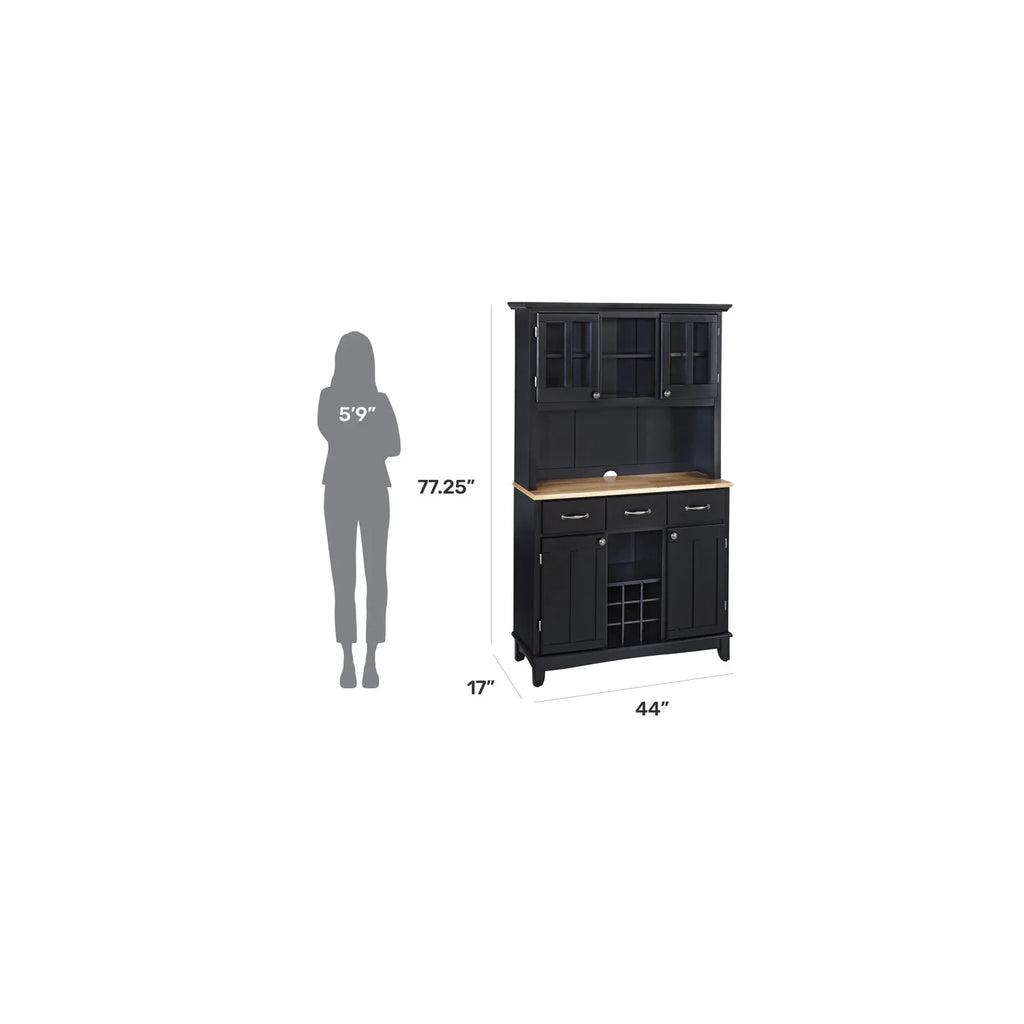 Black Wood Buffet with Hutch S578771