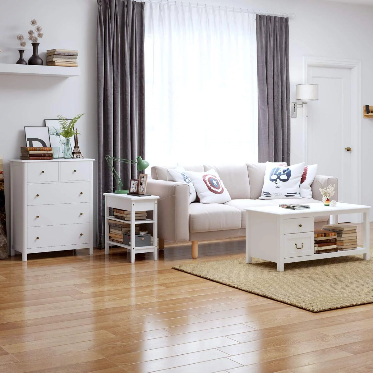 White 5 Drawer Kids Dresser G637447