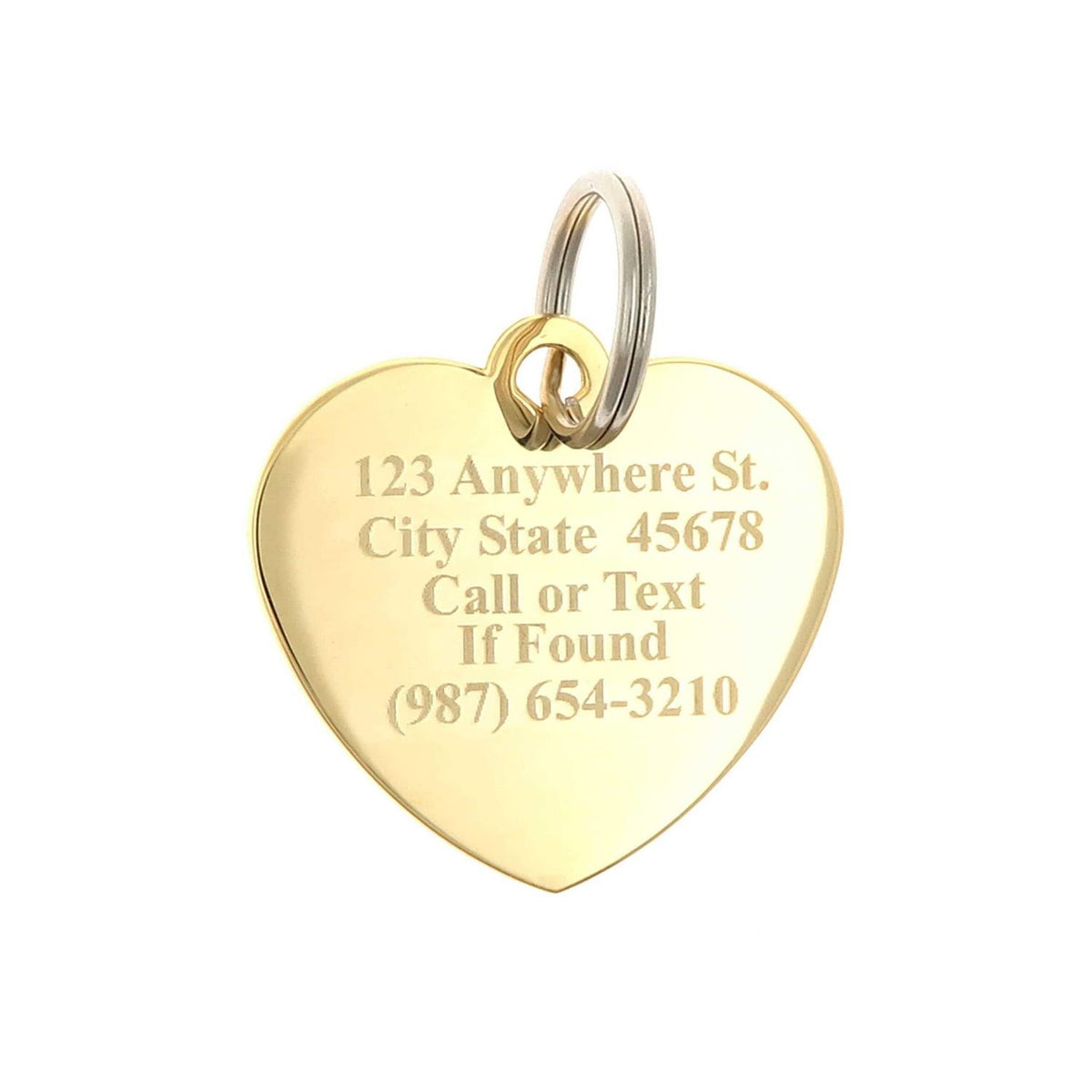 Custom Engraved Gold-Plated Heart Rhinestones Pet ID Tag H843654