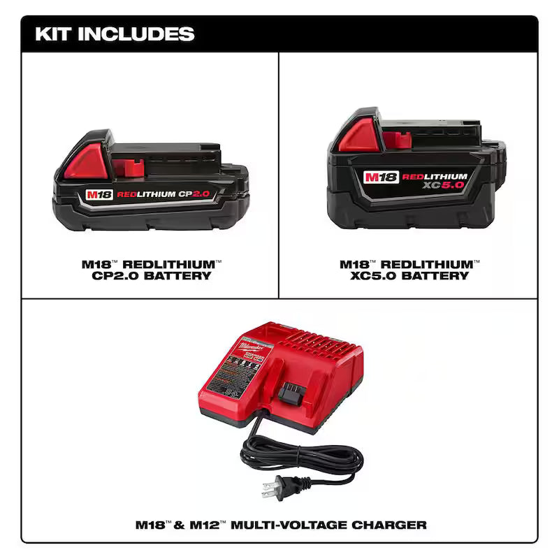 18-Volt Lithium-Ion Starter Kit with 5.0 Ah and 2.0 Ah Battery and Charger R370