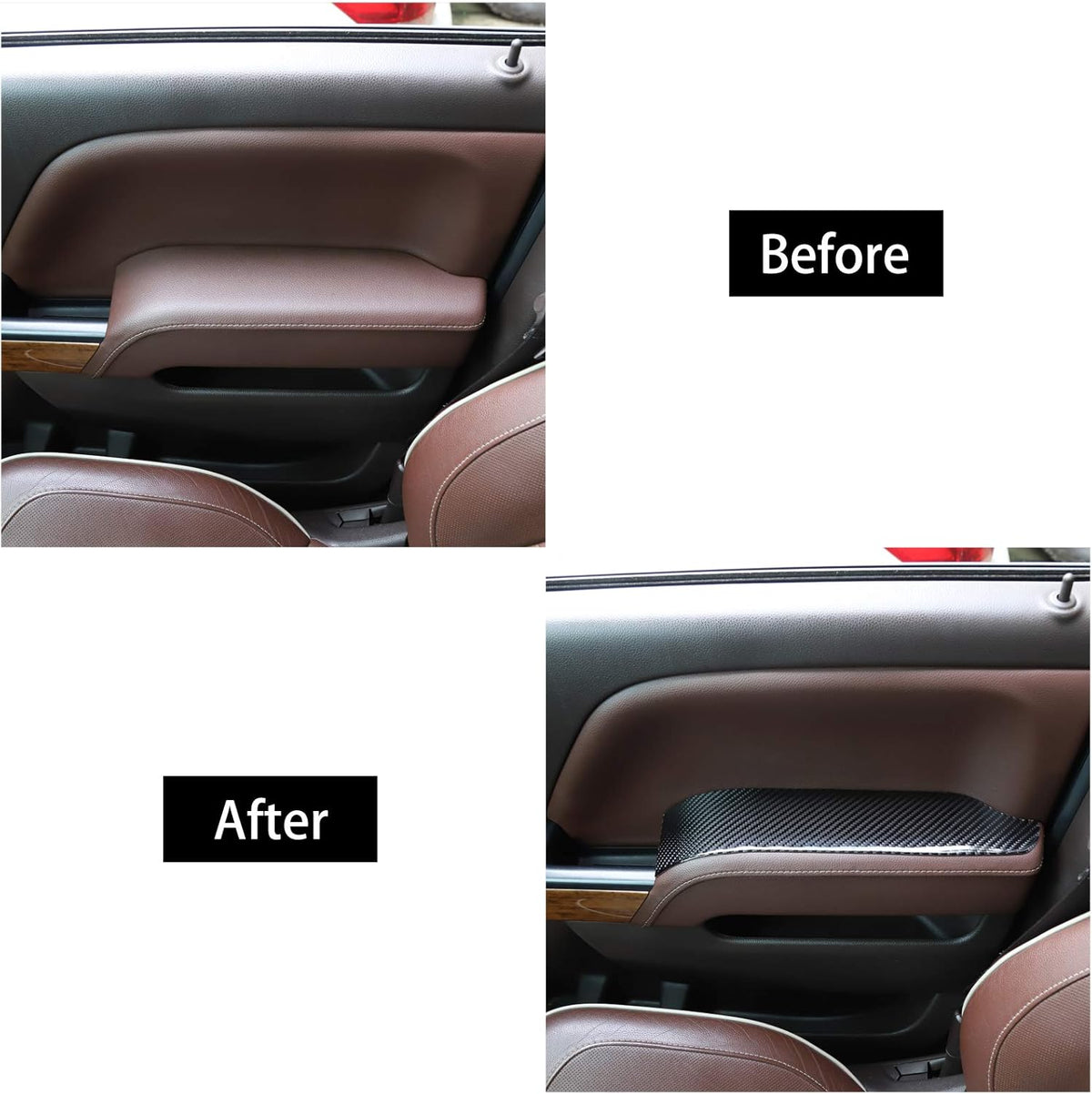 ABS Carbon Fiber Interior Door Handle Trim Cover 4 pcs X819870
