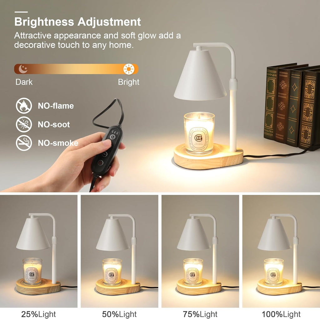 Candle Warmer Lamp with Timer, Adjustable Height Dimmable, 2 Bulbs G903239