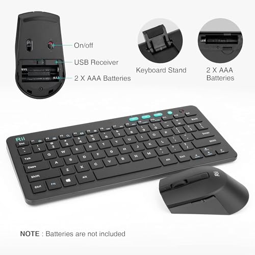 2.4 Gigahertz Ultra-Slim Wireless Keyboard and Mouse Combo (Black) V7509