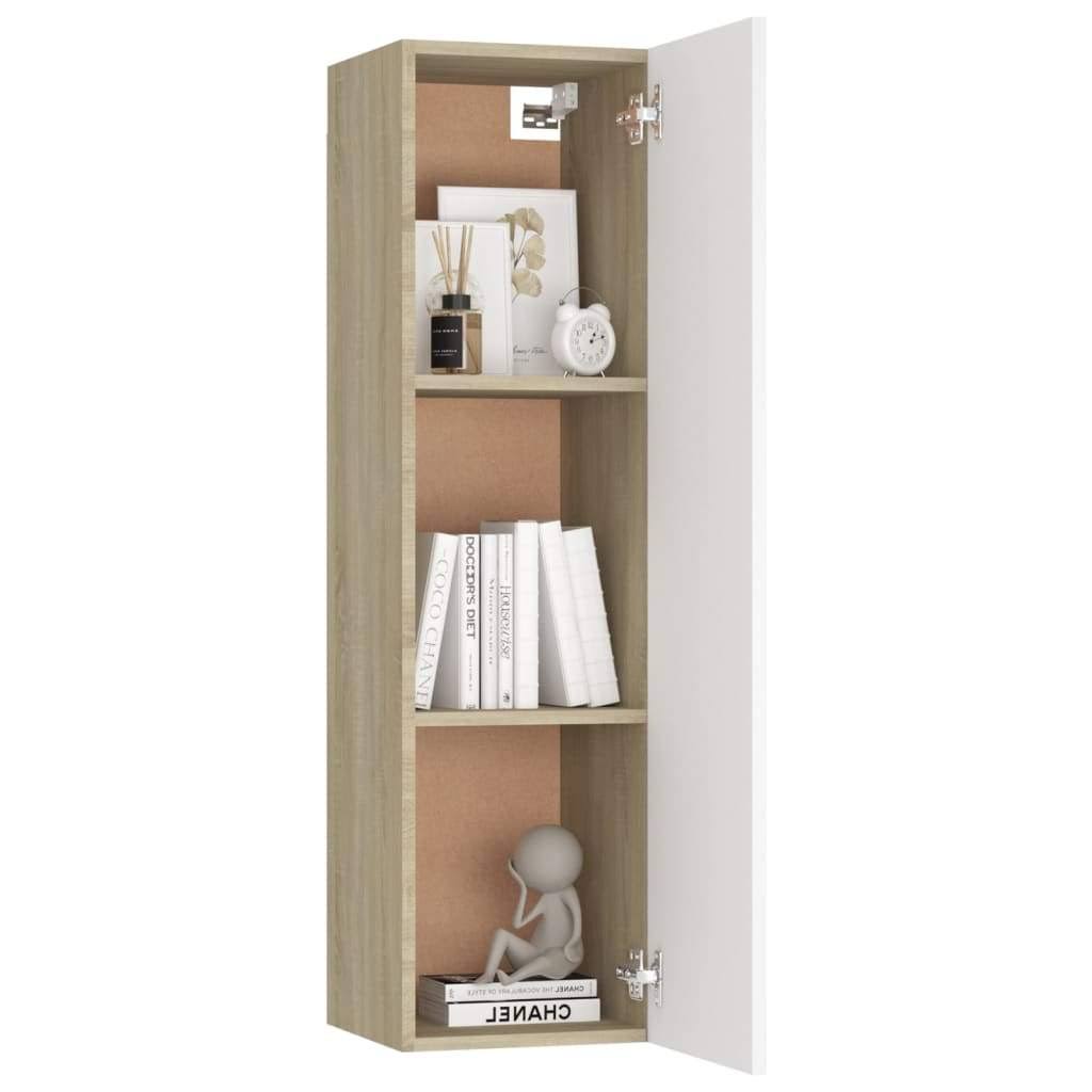 White and Sonoma Oak Chipboard TV Cabinet H8275