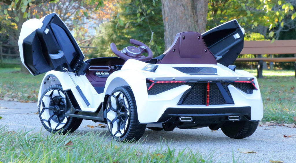 White 12V Kids Ride on Car with Remote G339