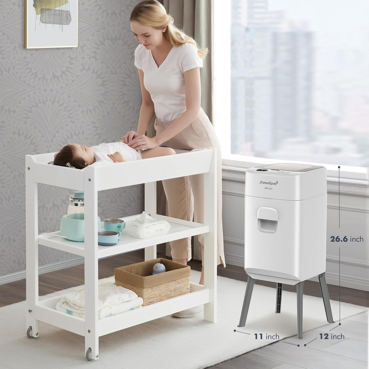 Diaper Pail Odor-Locking Individually Sealed Baby Diaper Pail Smart Trash Can Full-Automatic Packing Self-Changing C687