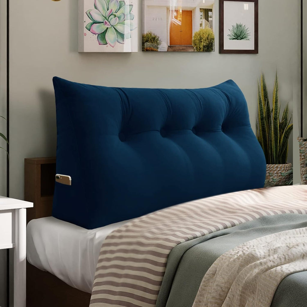 Deep Blue Velvet Large Reading Pillow Y327166
