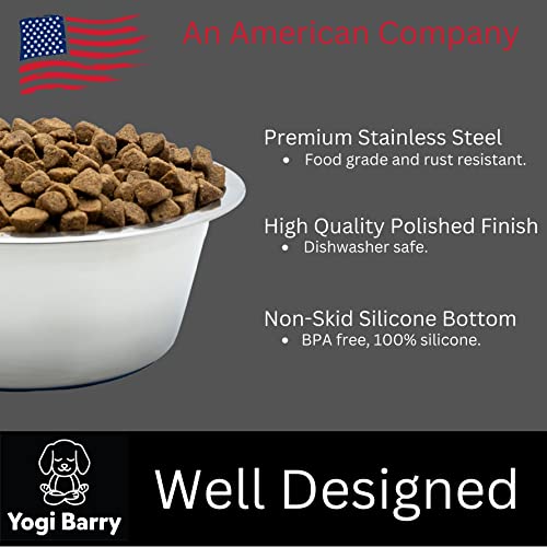 Stainless Steel Dog Bowl Set of 2 with Silicone Non-Skid Base Z504382