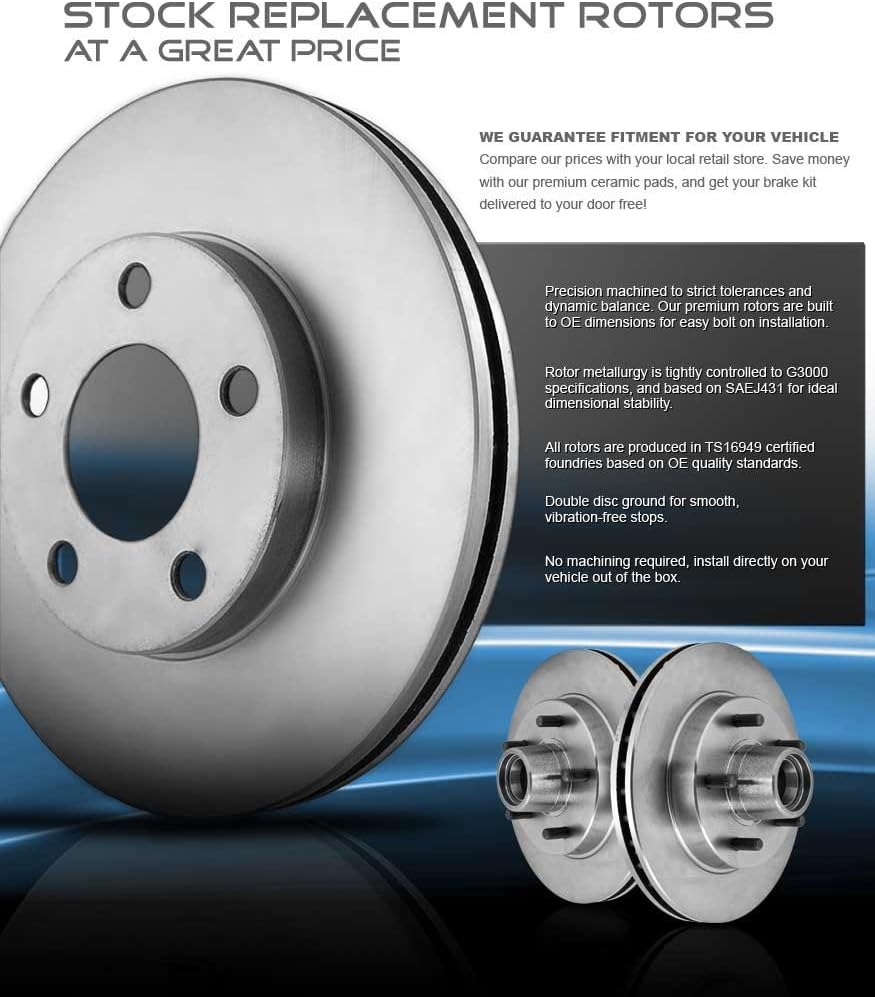 330 mm 6 Lug Brake Disc Rotors + Ceramic Brake Pads + Clips K263