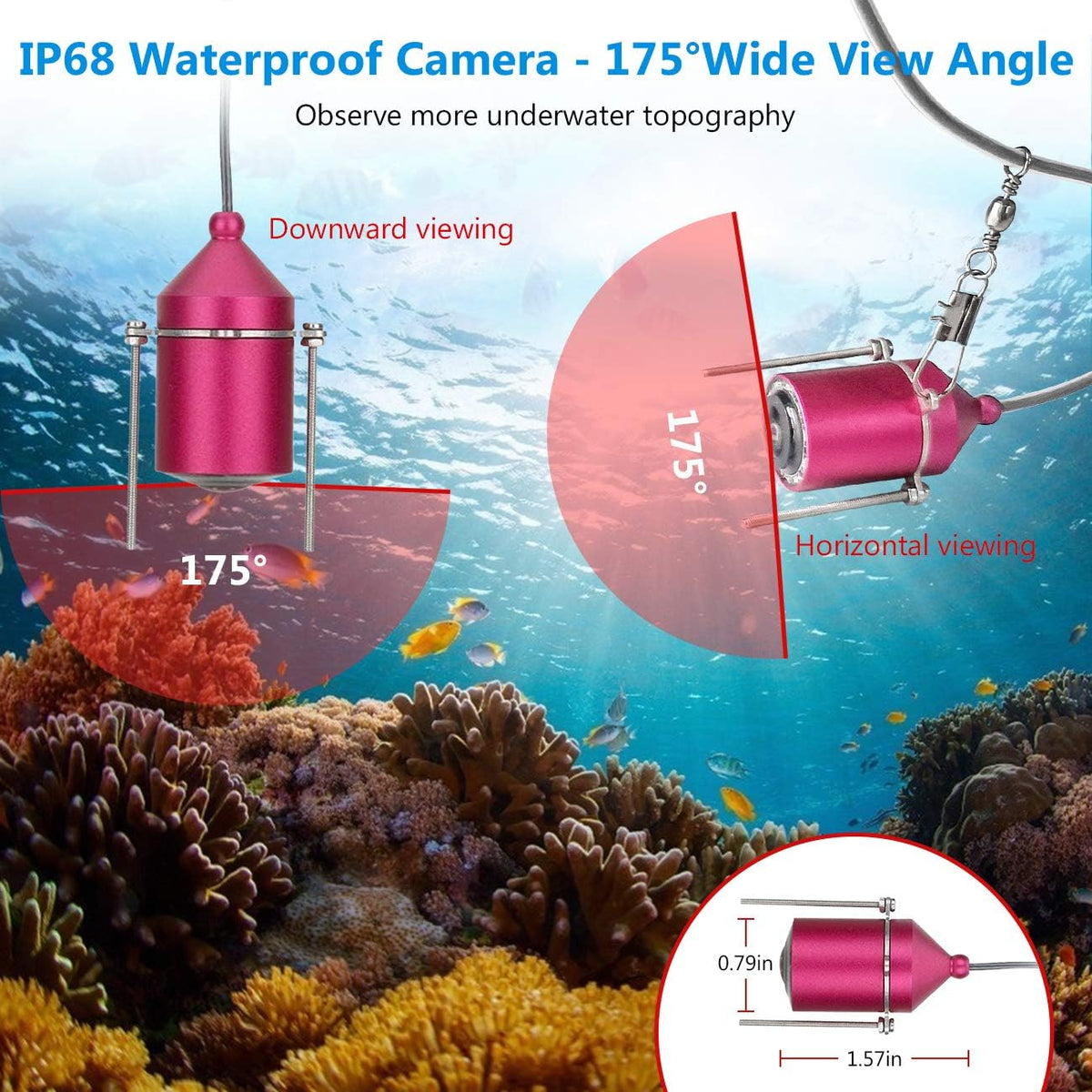 Portable Underwater Fishing Camera with 4.3 inch HD Monitor and 30m Cable P641