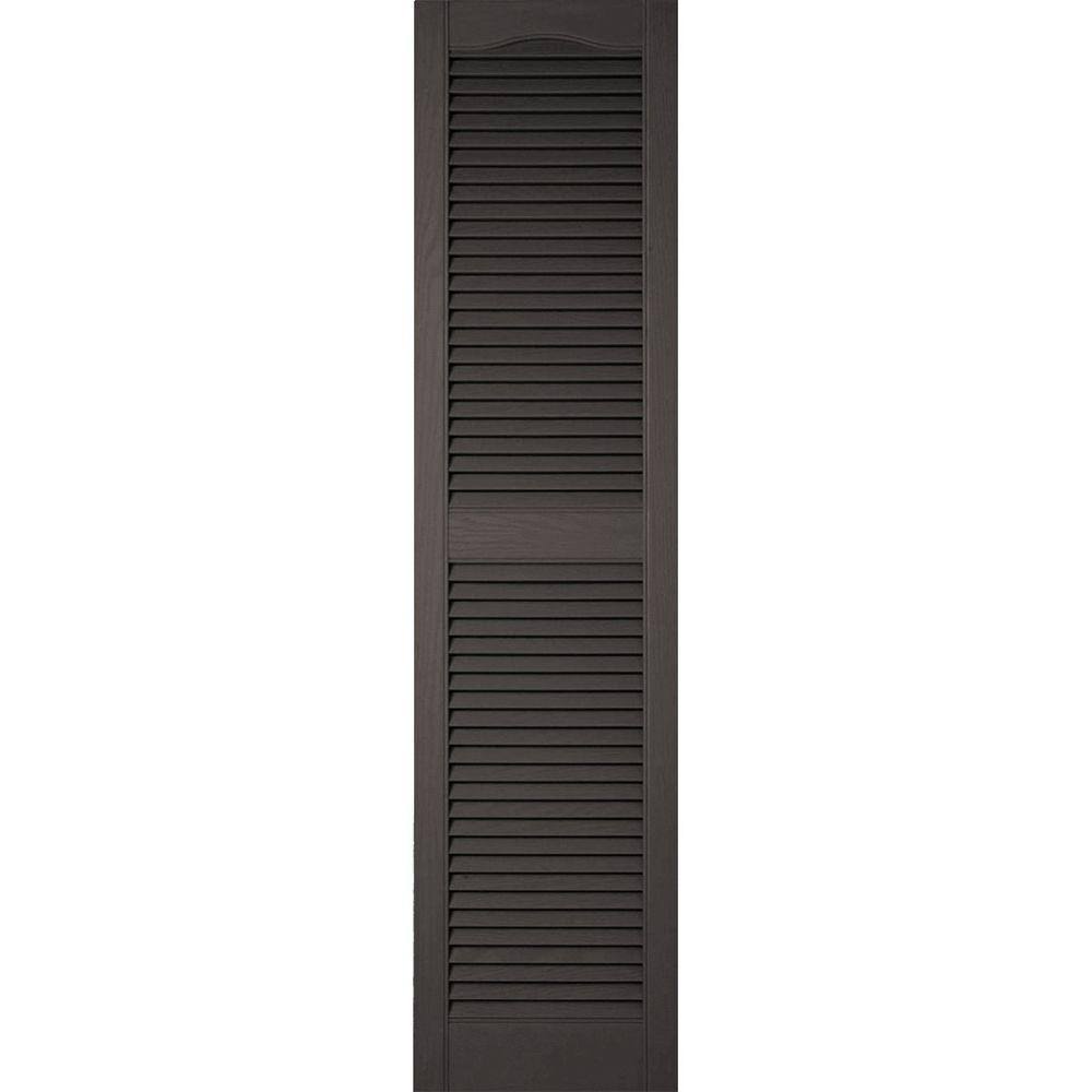 Vinyl Cathedral Top Open Louver Shutters Z42540