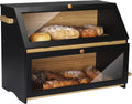Double Extra Large Wooden Bread Box with Cutting Board S7173