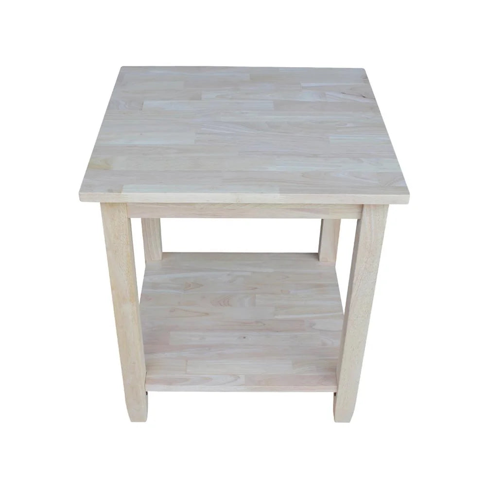 Solid Wood End Table Unfinished B269