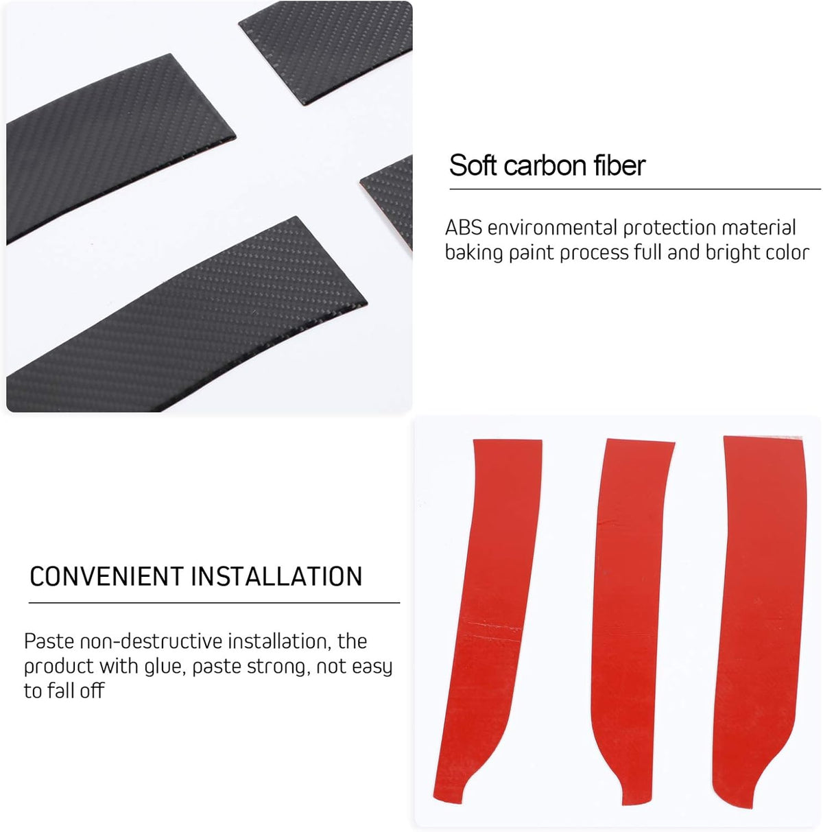 ABS Carbon Fiber Interior Door Handle Trim Cover 4 pcs X819870