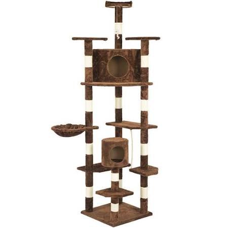 Beige Cat Tree Condo Furniture Scratching Post L875279