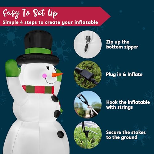 6 FT Tall Christmas Inflatables Snowman with Built-in LEDs R737