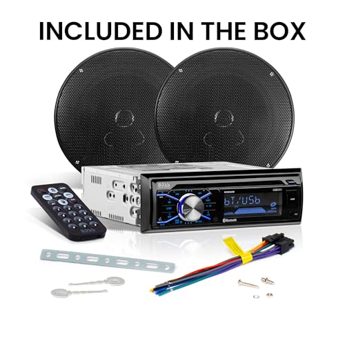 Single Din Bluetooth Car Stereo with 6.5 Inch 2 Way Speakers P595