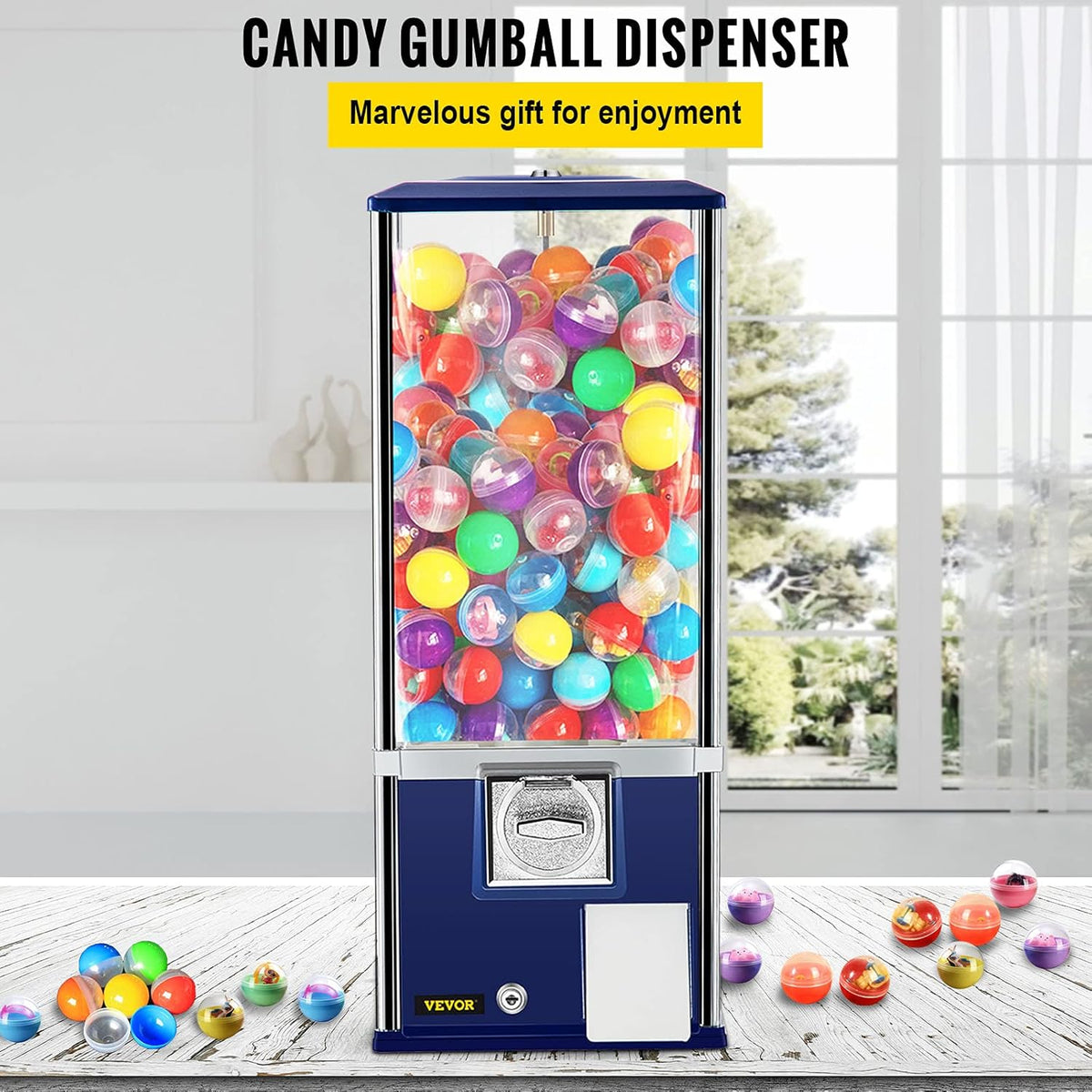 25.2 Height Blue Candy Gumball Vending Machine H5348