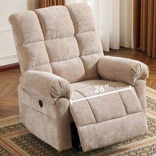 Beige Oversized Power Lift Recliner Chair with Massage and Heat X300