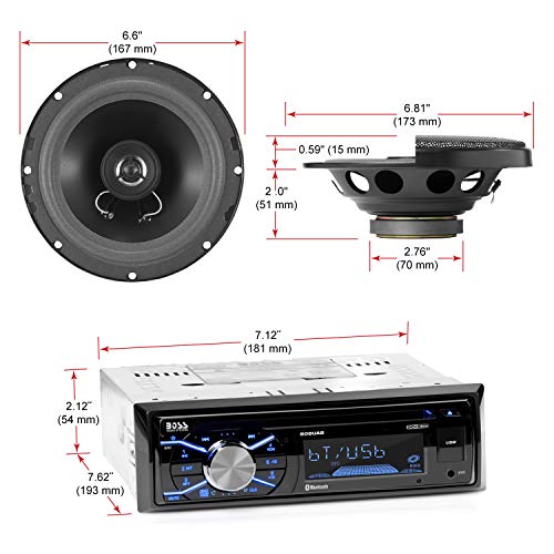Single Din Bluetooth Car Stereo with 6.5 Inch 2 Way Speakers P595