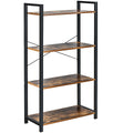 4-Tier Rustic Brown Bookshelf Storage Rack K497