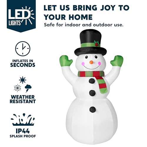 6 FT Tall Christmas Inflatables Snowman with Built-in LEDs R737