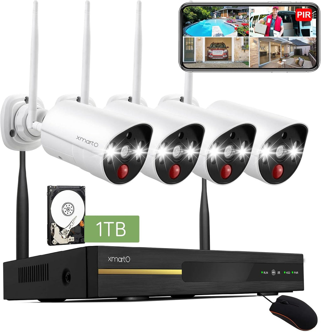2K HD Wireless Security Camera System with Color Night Vision S27783