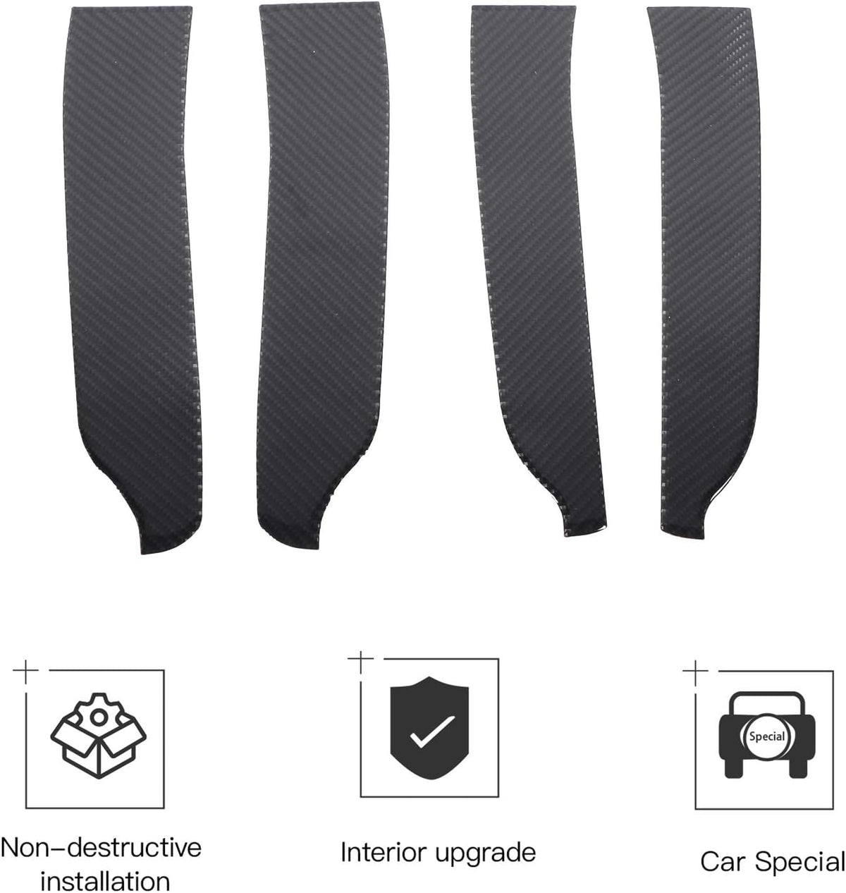 ABS Carbon Fiber Interior Door Handle Trim Cover 4 pcs X819870
