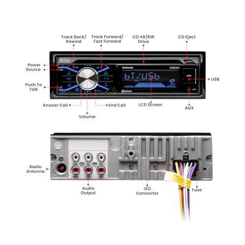 Single Din Bluetooth Car Stereo with 6.5 Inch 2 Way Speakers P595