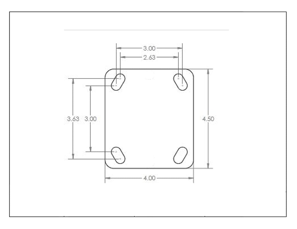 Set of 4 Rubber Casters V30220