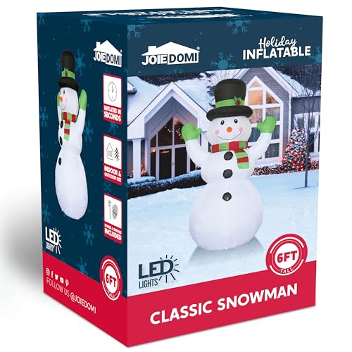 6 FT Tall Christmas Inflatables Snowman with Built-in LEDs R737