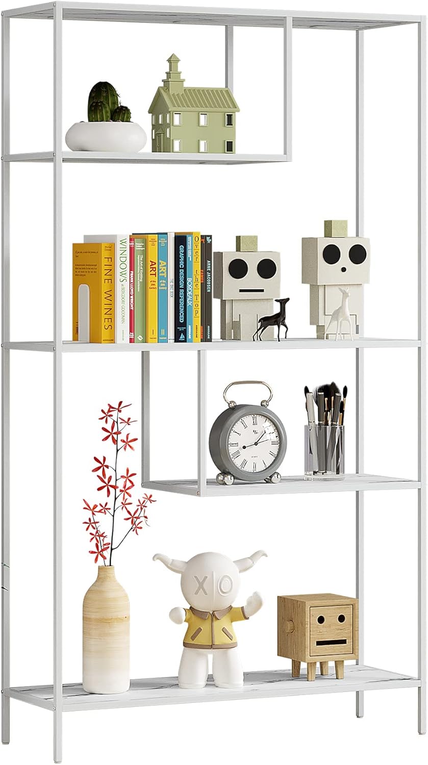 White 3-Tier Metal Bookshelf Storage Organizer I841