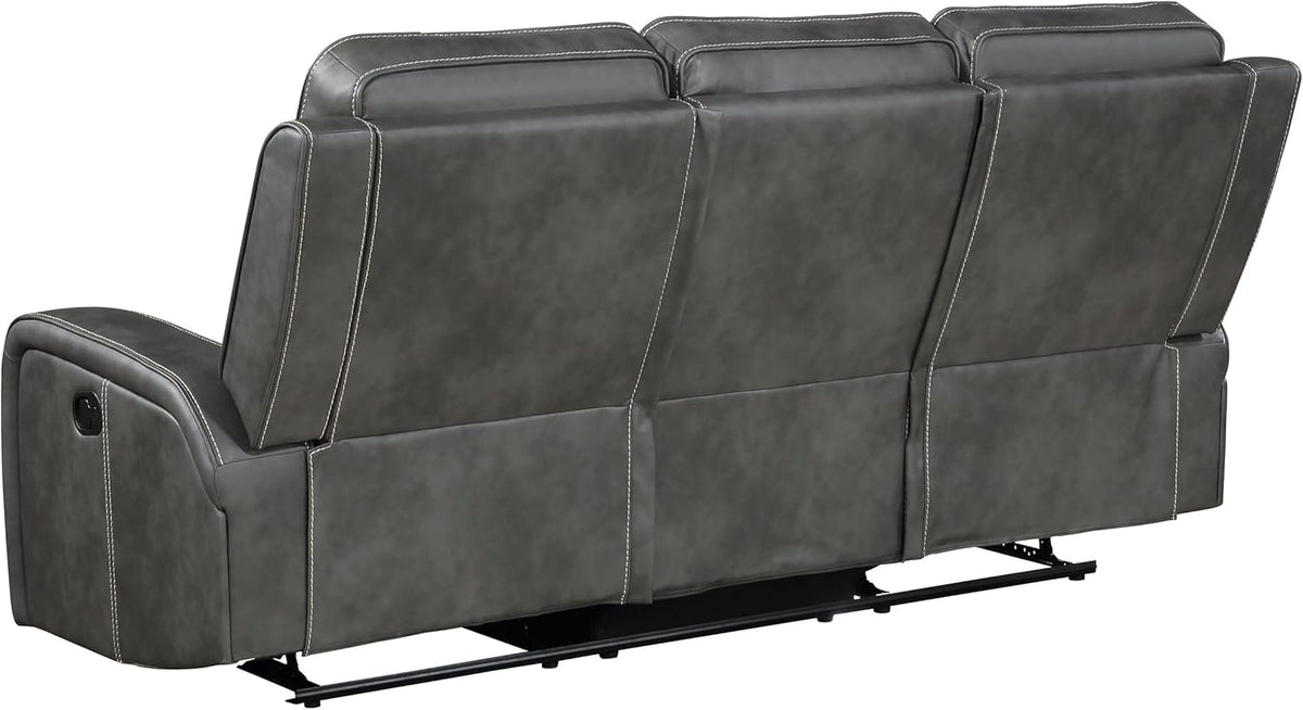 3-Piece Upholstered Motion Reclining Sofa Set Grey S840
