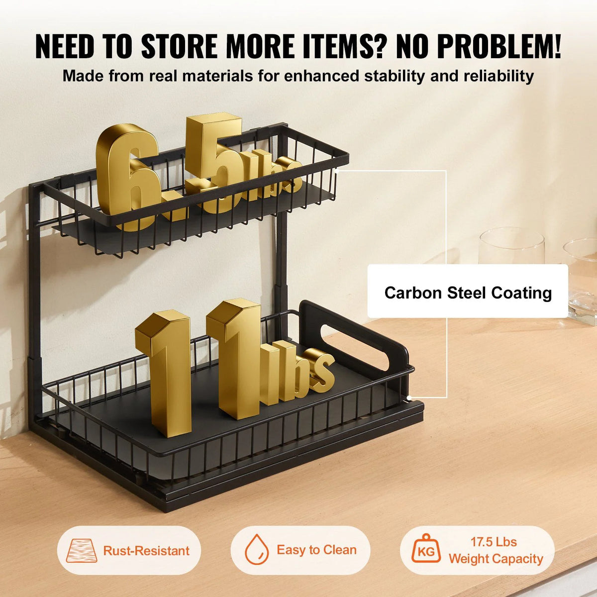 2-Tier Pull Out Cabinet Organizer X823