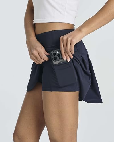 Women's 14" Pleated Tennis Skorts Golf Skirt High Waisted Athletic Running Casual Shorts with Pockets T818177