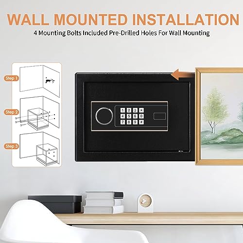 1.0 Cubic Feet Fireproof Waterproof Digital Safe with Keypad Lock and Removable Shelf Z5866