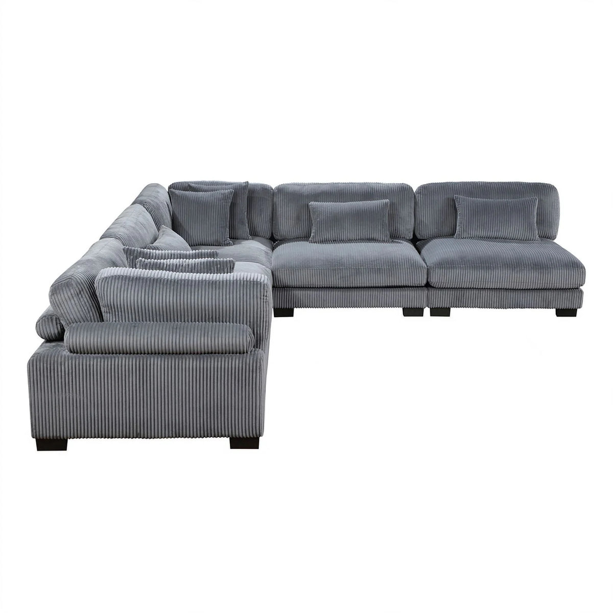 Gray Corduroy Modular Sectional B73952