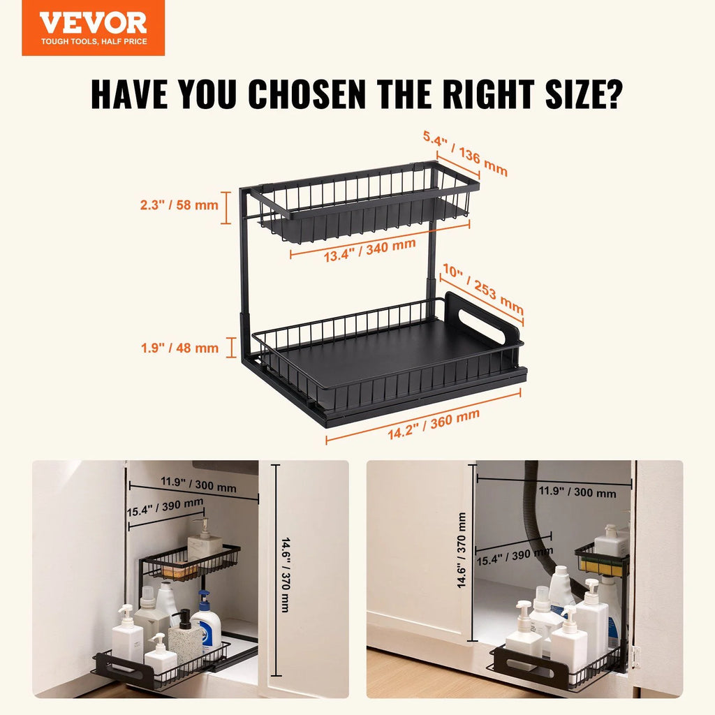 2-Tier Pull Out Cabinet Organizer X823