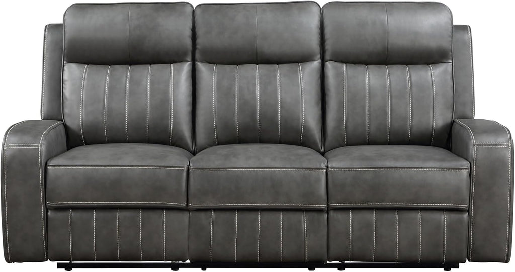 3-Piece Upholstered Motion Reclining Sofa Set Grey S840