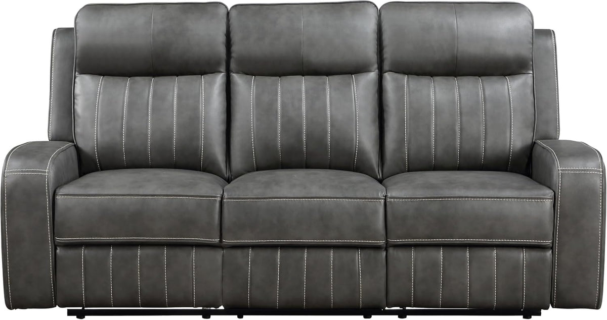3-Piece Upholstered Motion Reclining Sofa Set Grey S840