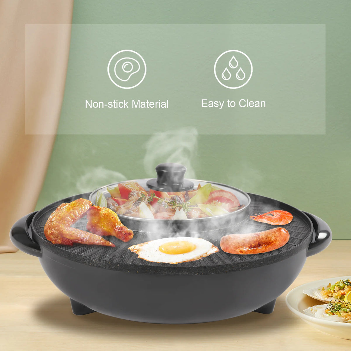 Portable Circular Hotpot Grill Combo Nonstick L17624