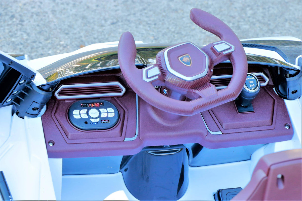 White 12V Kids Ride on Car with Remote G339
