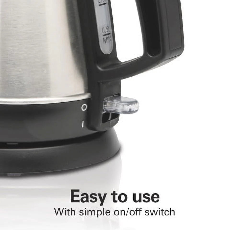 1 Liter Stainless Steel and Black Electric Kettle L51508