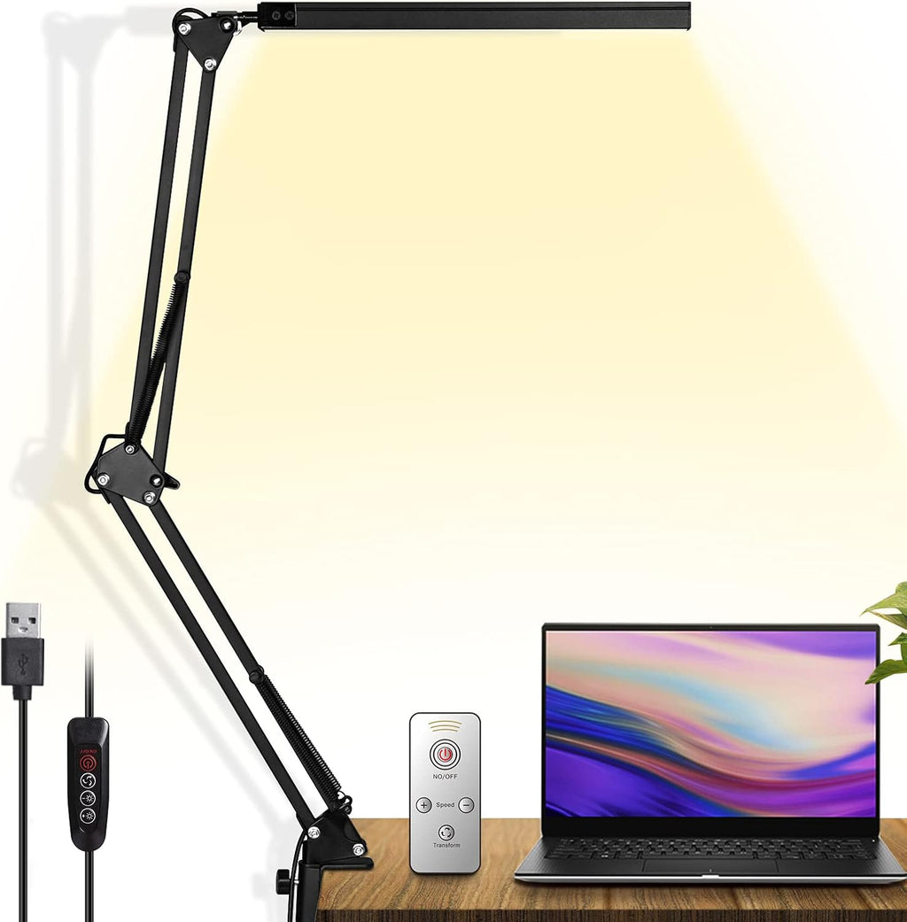 LED Desk Lamp with Clamp and Round Base H671