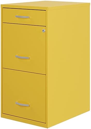 18in Deep 3 Drawer Metal File Cabinet Pearl White L657806
