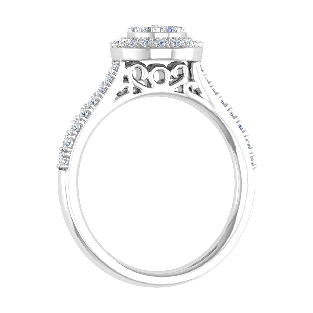 10K Yellow Gold Diamond Cluster Engagement Ring T551940