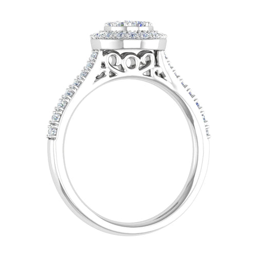 10K Yellow Gold Diamond Cluster Engagement Ring T551940